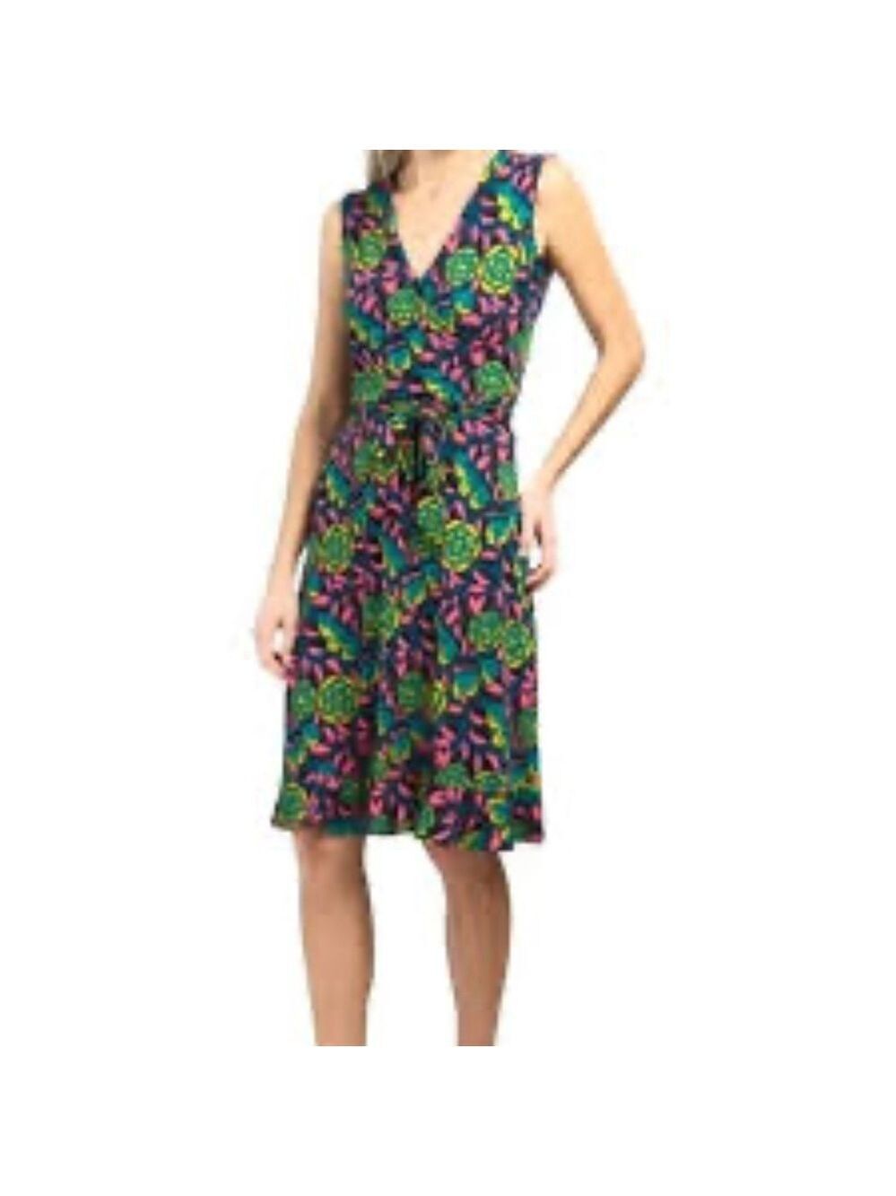 Leota The Perfect Wrap Marche Fleur Sleeveless Midi Dress
